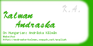 kalman andraska business card