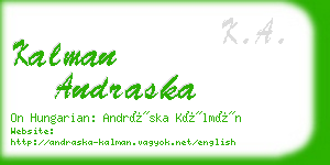 kalman andraska business card